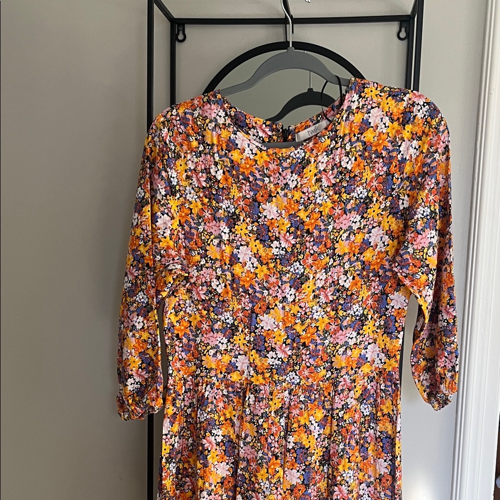 Twik Vibrant Floral Dress with Orange and Purple